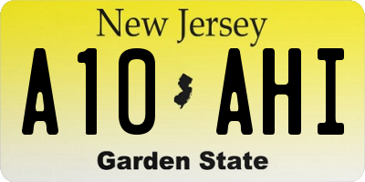 NJ license plate A10AHI