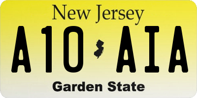 NJ license plate A10AIA