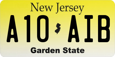 NJ license plate A10AIB