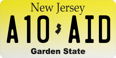 NJ license plate A10AID