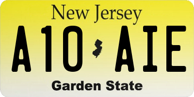 NJ license plate A10AIE