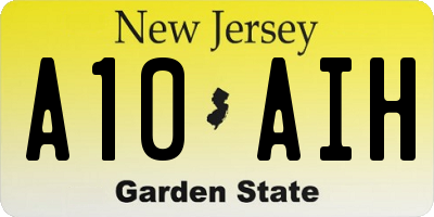 NJ license plate A10AIH