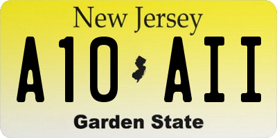 NJ license plate A10AII