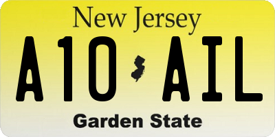 NJ license plate A10AIL