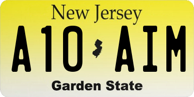 NJ license plate A10AIM