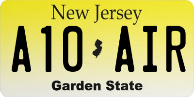 NJ license plate A10AIR