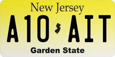 NJ license plate A10AIT