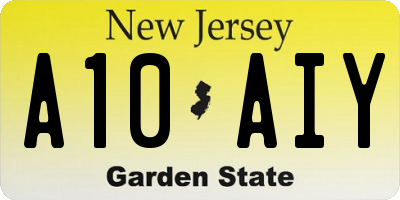 NJ license plate A10AIY