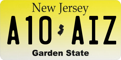 NJ license plate A10AIZ