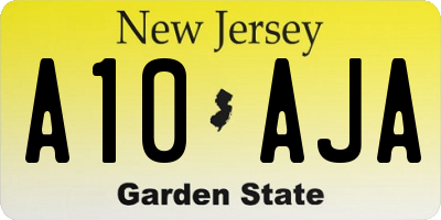 NJ license plate A10AJA