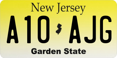 NJ license plate A10AJG