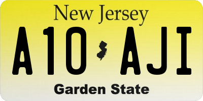 NJ license plate A10AJI