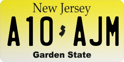 NJ license plate A10AJM