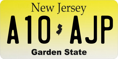 NJ license plate A10AJP