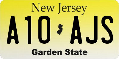 NJ license plate A10AJS