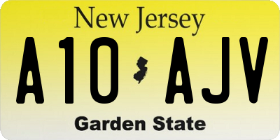 NJ license plate A10AJV