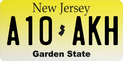 NJ license plate A10AKH