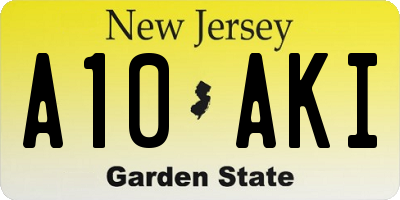 NJ license plate A10AKI
