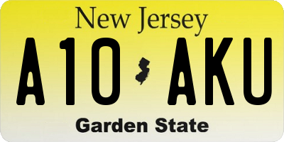 NJ license plate A10AKU