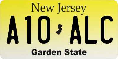 NJ license plate A10ALC