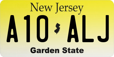 NJ license plate A10ALJ