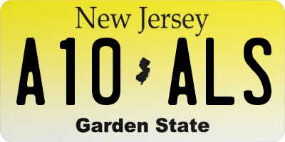 NJ license plate A10ALS