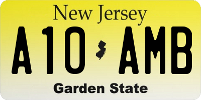 NJ license plate A10AMB