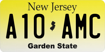 NJ license plate A10AMC