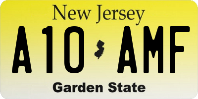 NJ license plate A10AMF