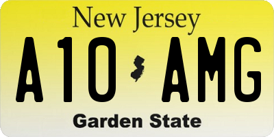 NJ license plate A10AMG