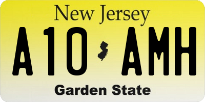 NJ license plate A10AMH