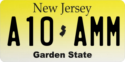 NJ license plate A10AMM