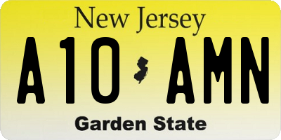 NJ license plate A10AMN