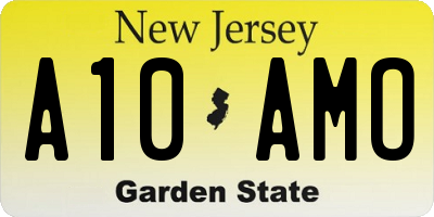 NJ license plate A10AMO