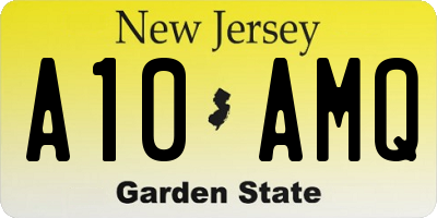 NJ license plate A10AMQ