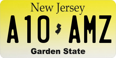 NJ license plate A10AMZ