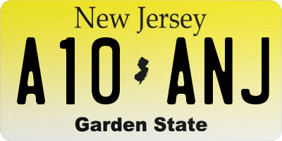 NJ license plate A10ANJ