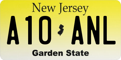 NJ license plate A10ANL