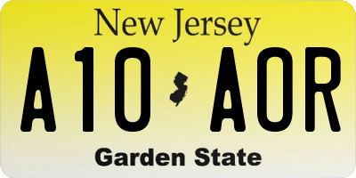 NJ license plate A10AOR