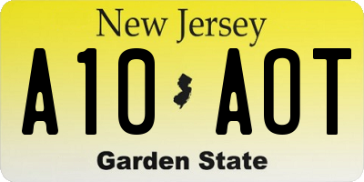 NJ license plate A10AOT