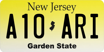 NJ license plate A10ARI