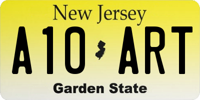 NJ license plate A10ART