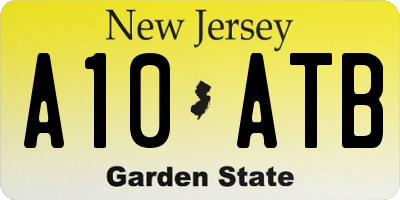 NJ license plate A10ATB