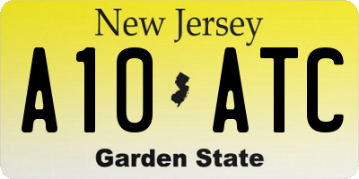 NJ license plate A10ATC