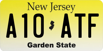 NJ license plate A10ATF