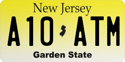 NJ license plate A10ATM