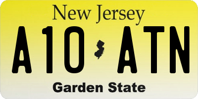 NJ license plate A10ATN