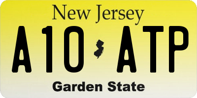 NJ license plate A10ATP