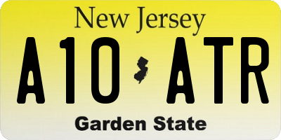 NJ license plate A10ATR