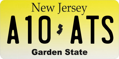 NJ license plate A10ATS